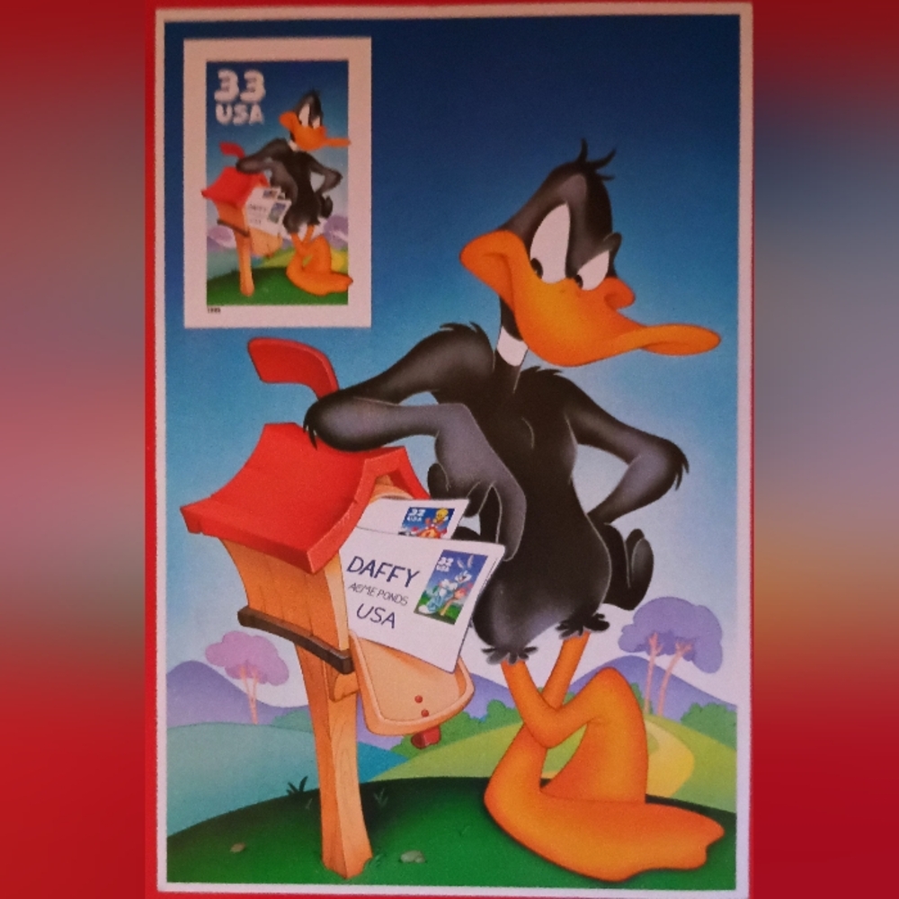 Daffy Duck and Porky Pig stamp postcards